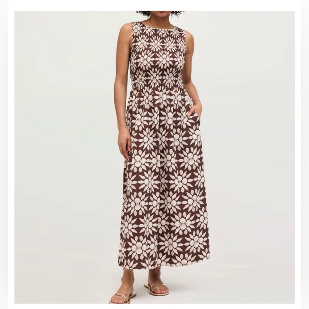 Hill House The Cosima Nap Dress | Chocolate Shell Mosaic Crepe